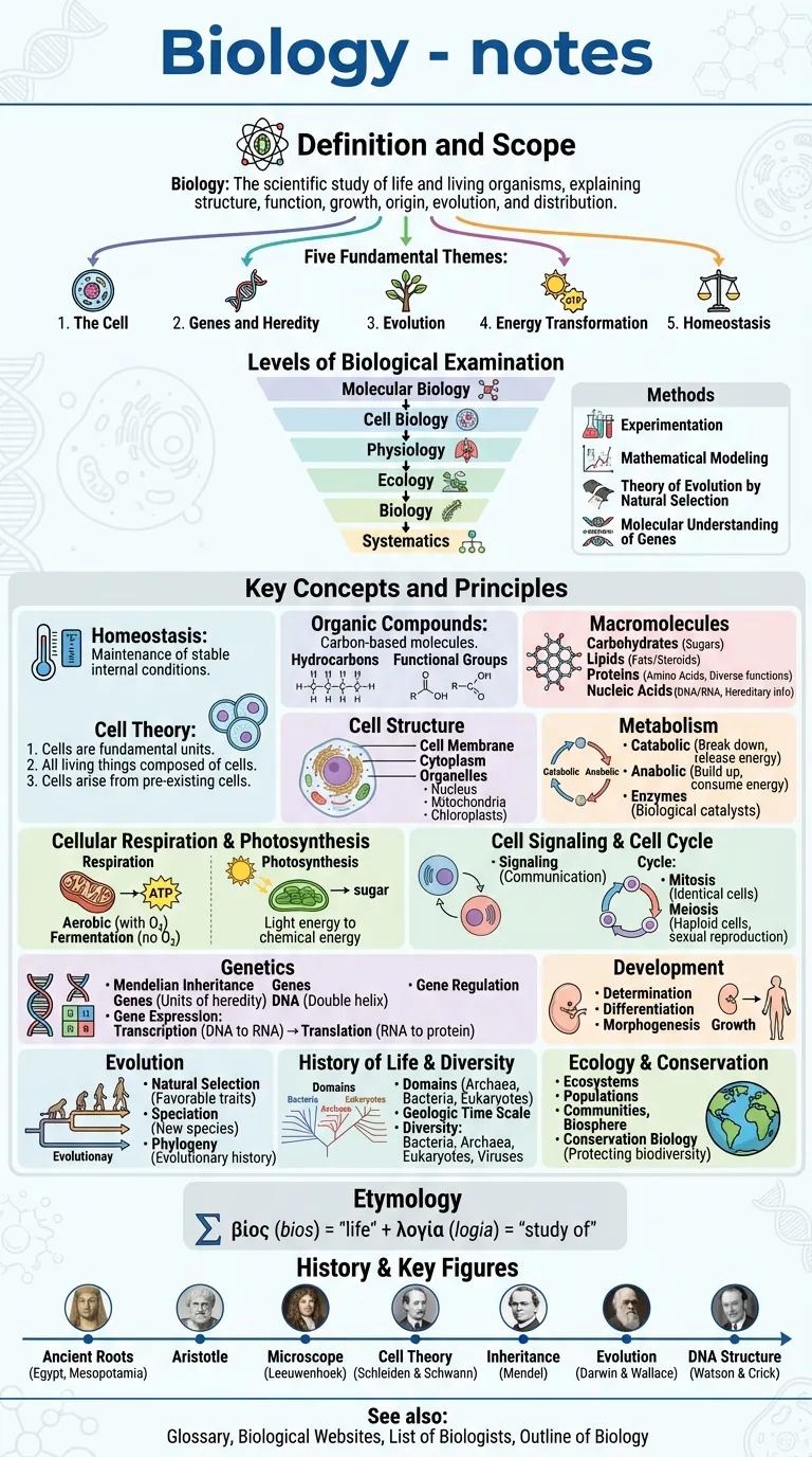 AI-generated Biology infographic — cell biology visual study guide