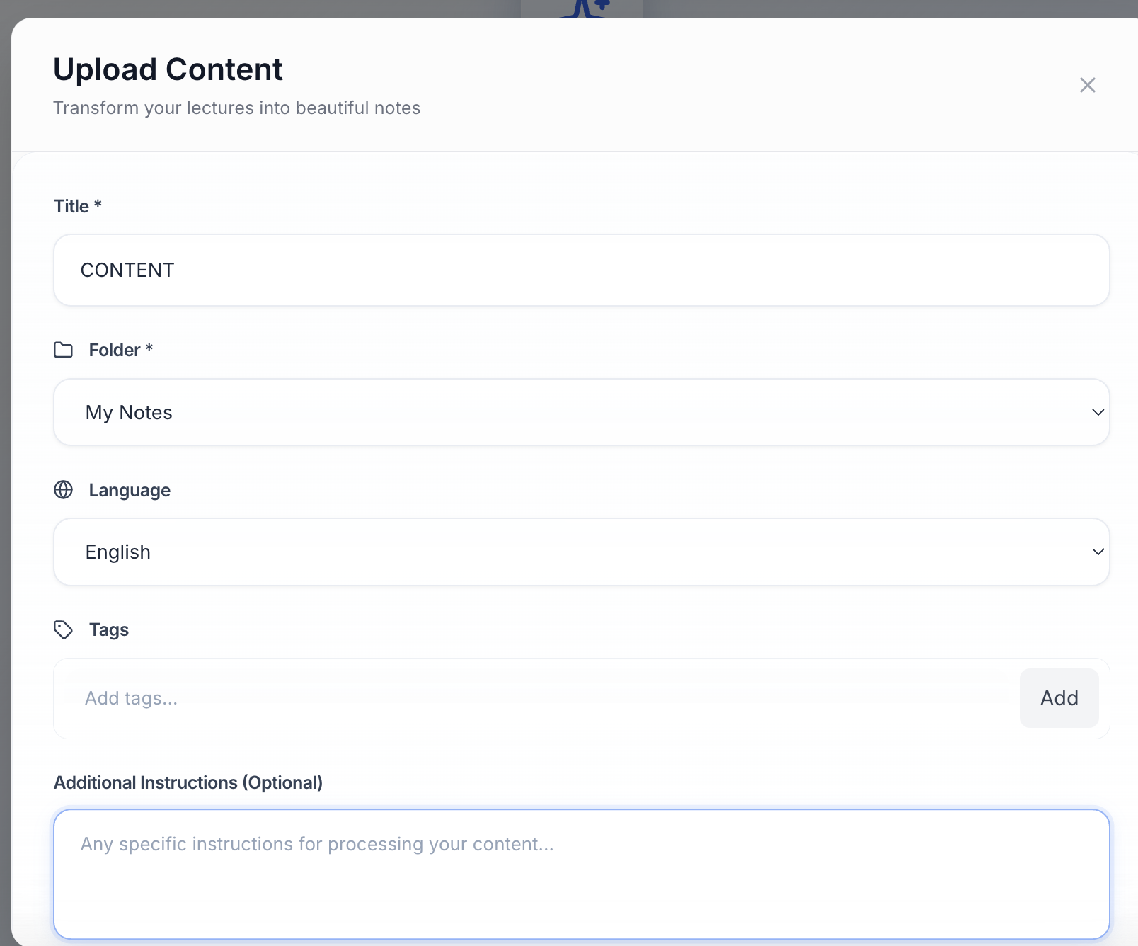 How to upload content and add instructions for better results