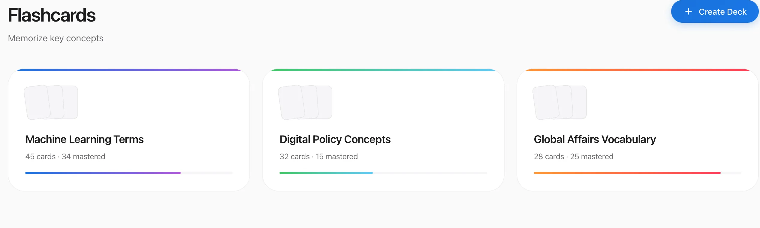 LectureScribe AI flashcard interface showing swipeable medical flashcards