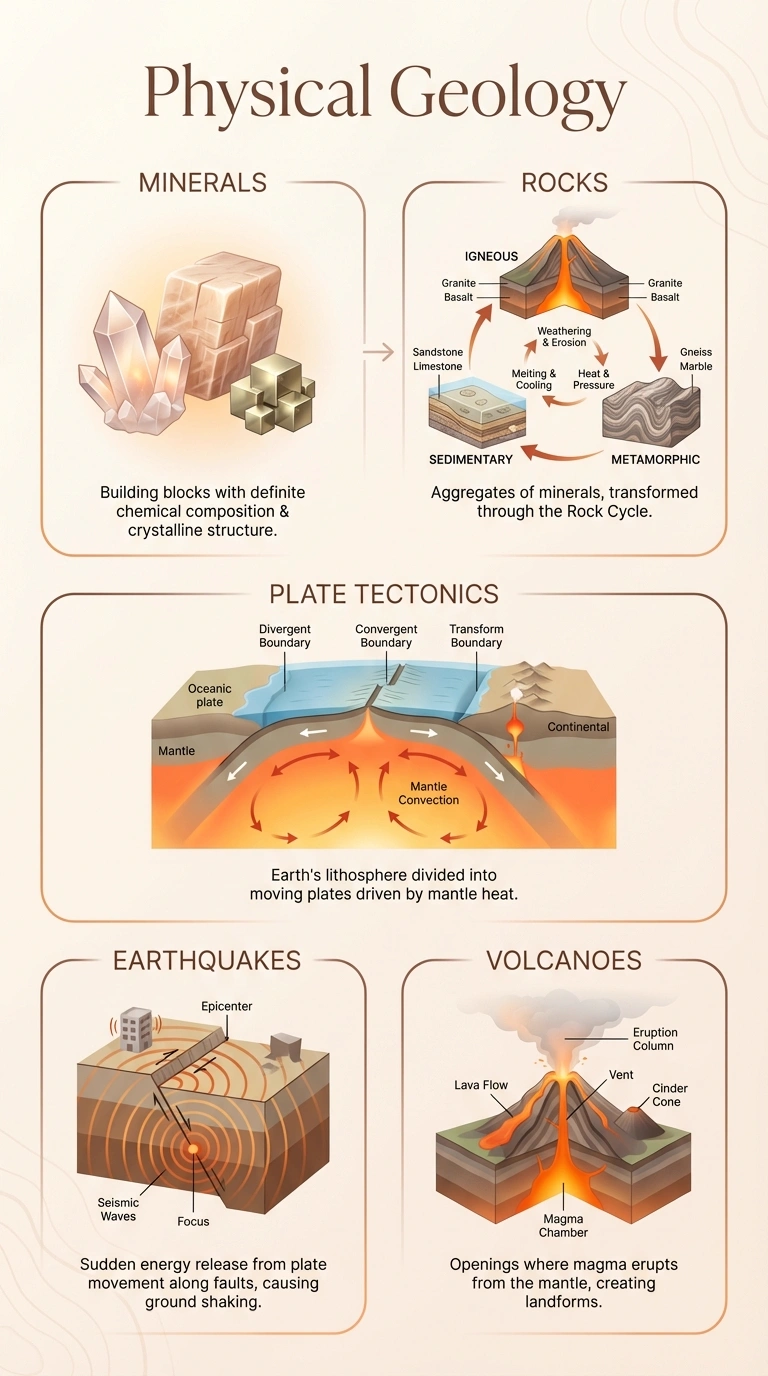 Physical Geology Infographic - Complete Visual Study Guide for Geology