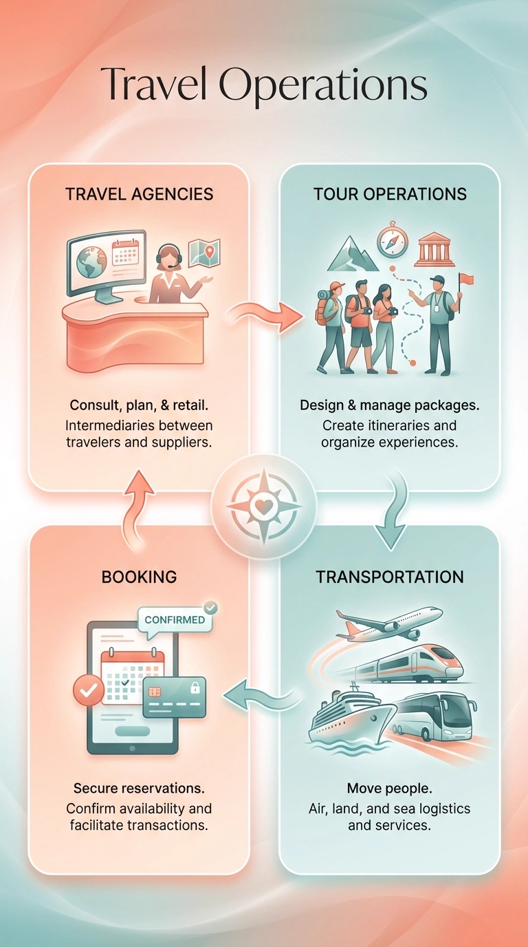 Travel Operations Infographic - Complete Visual Study Guide for Hospitality and Tourism