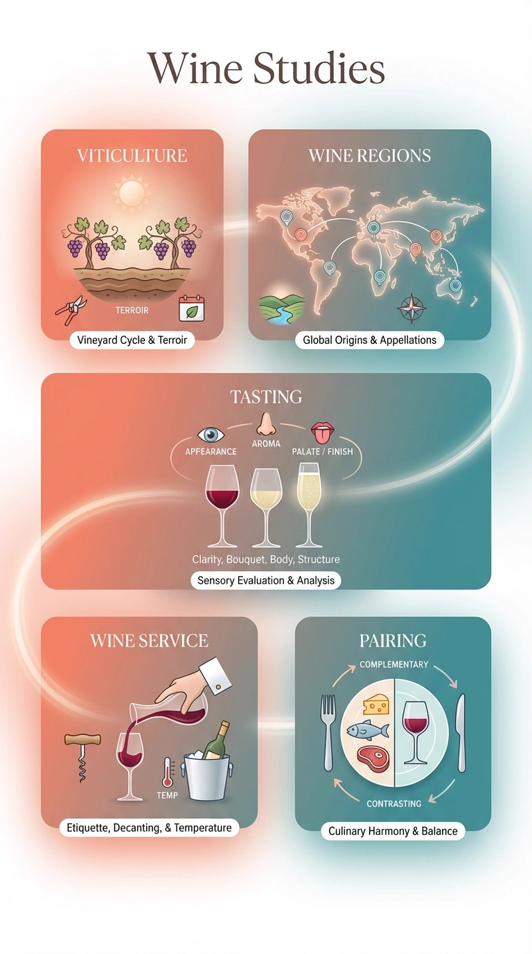Wine Studies Infographic - Complete Visual Study Guide for Hospitality and Tourism