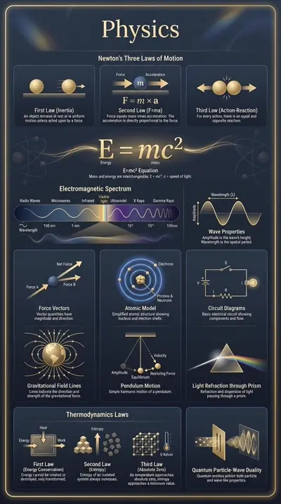 Physics Infographic - Visual Study Guide