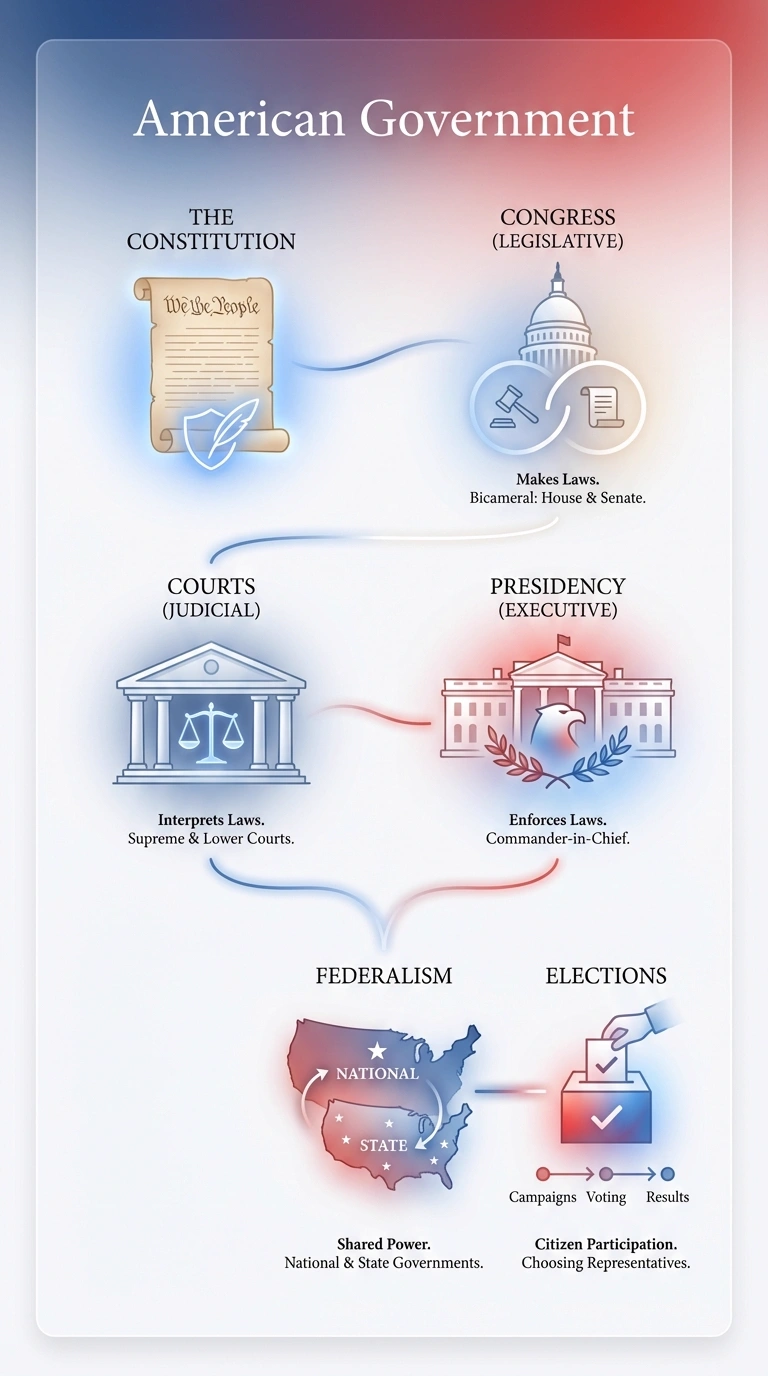 American Government Infographic - Complete Visual Study Guide for Political Science